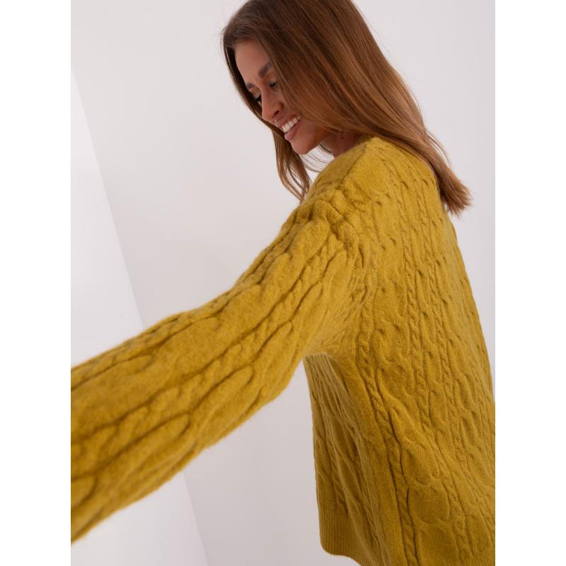 Dámský svetr s náplety EDSON olivový