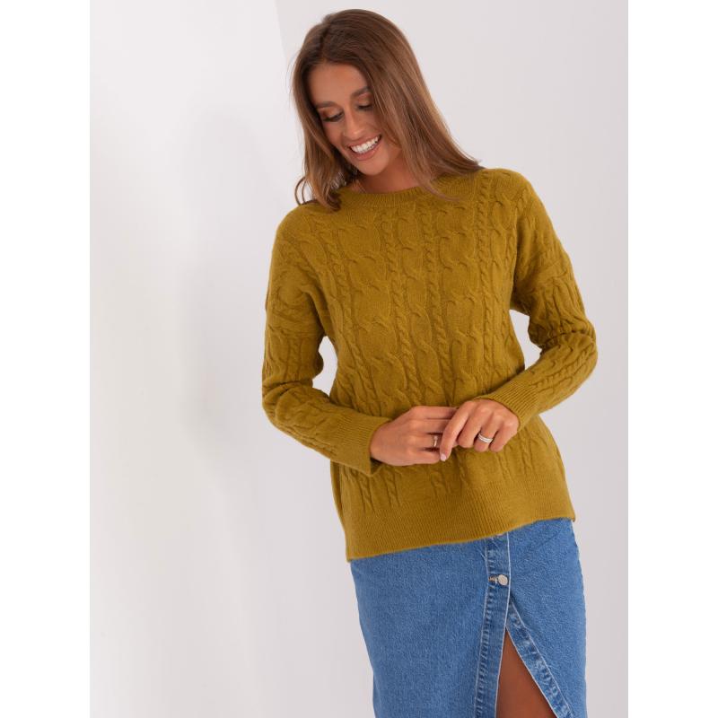 Dámský svetr s náplety EDSON olivový