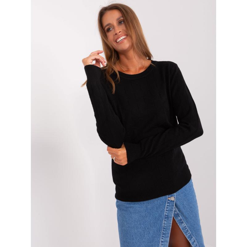 Dámský svetr s kulatým výstřihem MARLEN černý 