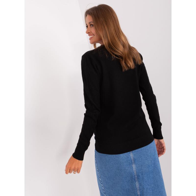 Dámský svetr s kulatým výstřihem MARLEN černý 