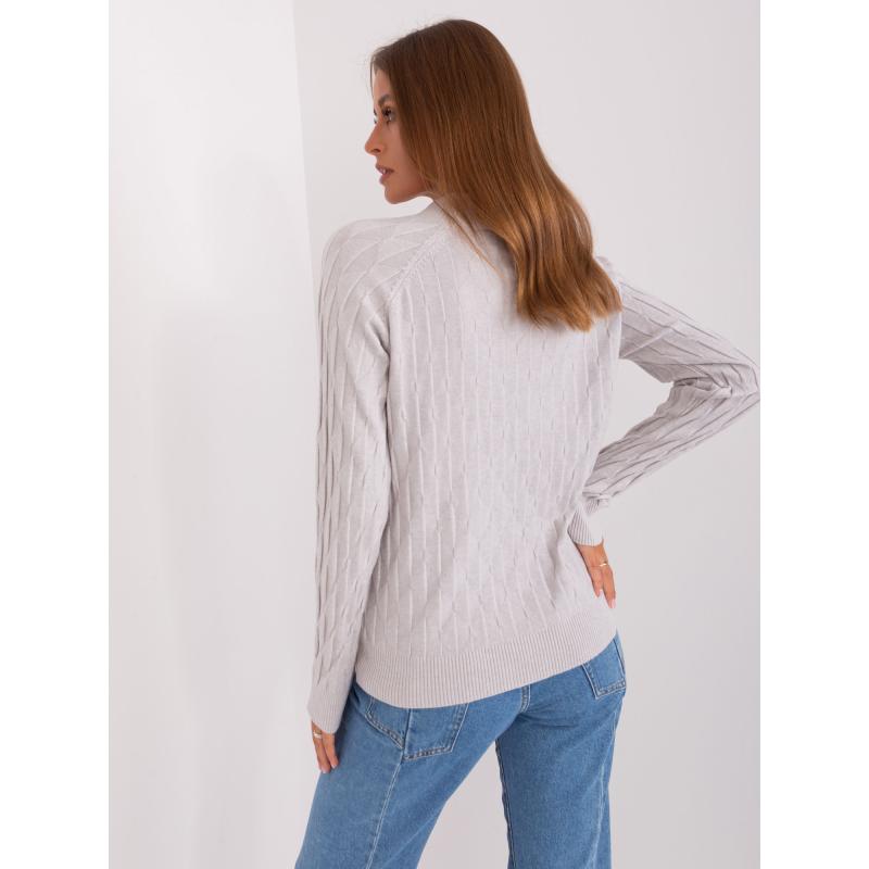 Dámský svetr se vzory OTAMAR světle šedý 