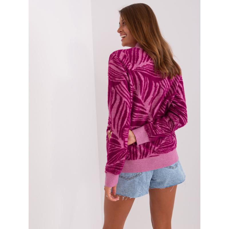 Női garbós pulóver viszkózzal CADENCA lila