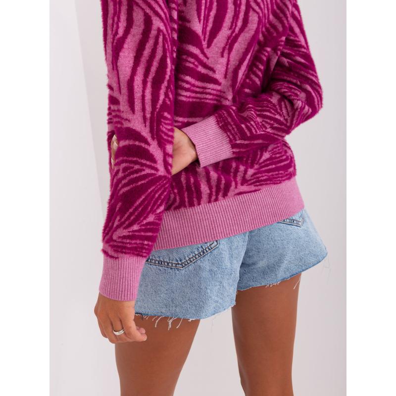 Női garbós pulóver viszkózzal CADENCA lila