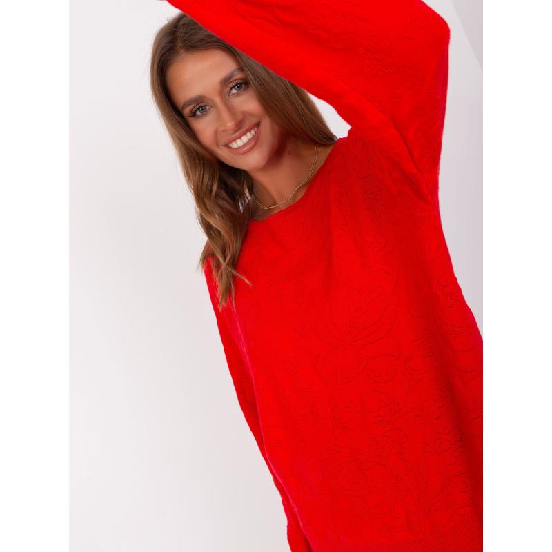 Dámsky sveter s dlhým rukávom ARRA červený