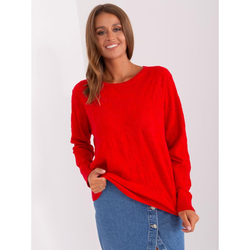 Dámský svetr s dlouhým rukávem ARRA červený 