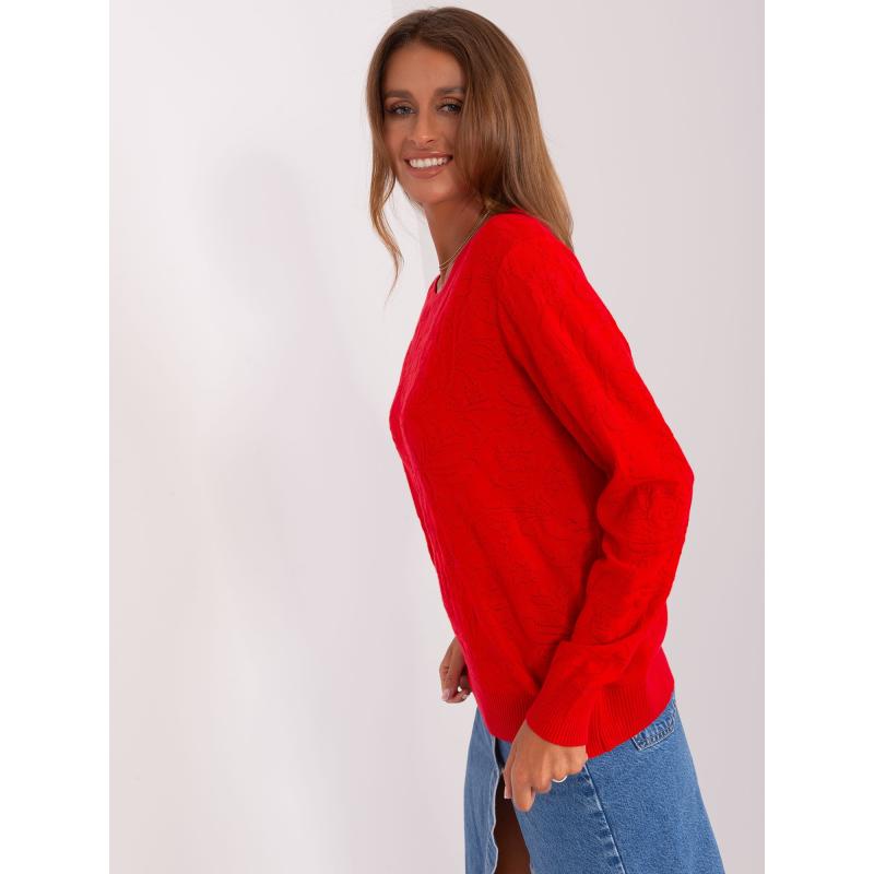 Dámský svetr s dlouhým rukávem ARRA červený 