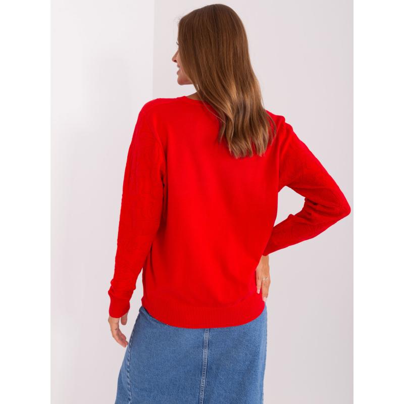 Dámský svetr s dlouhým rukávem ARRA červený 