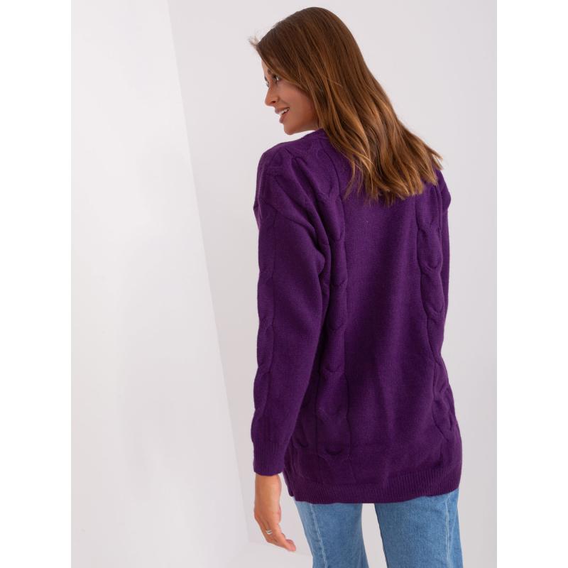 Dámsky sveter s vreckami TUCKER tmavofialový