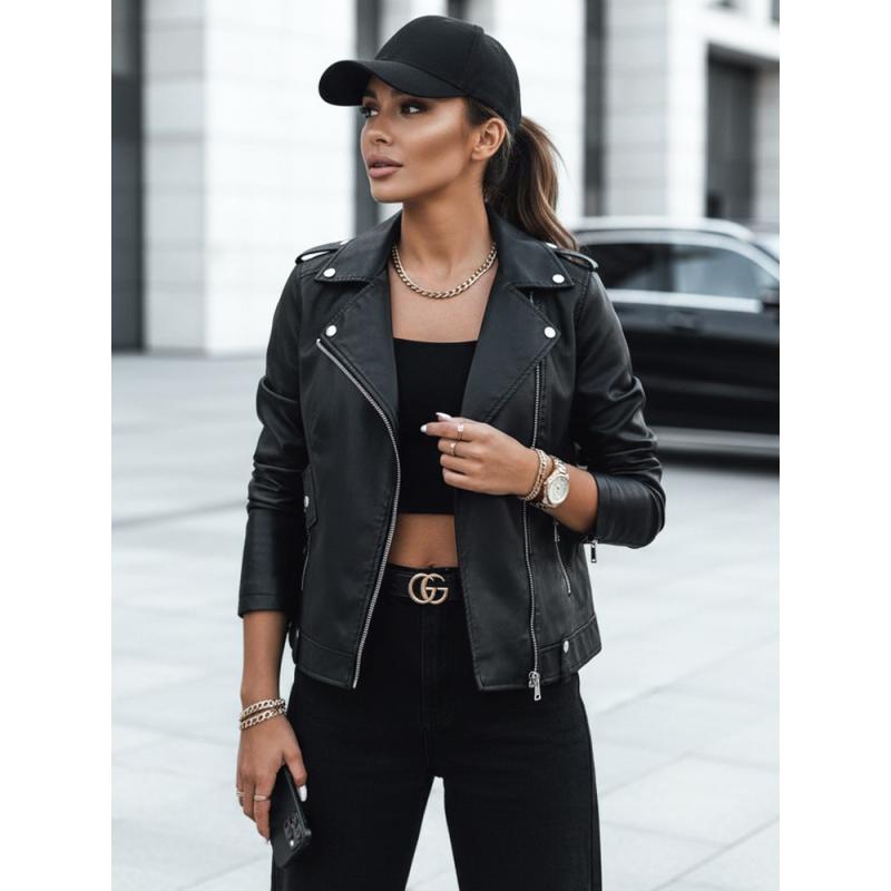 Dámská koženková bunda MODE MOSAIC černá