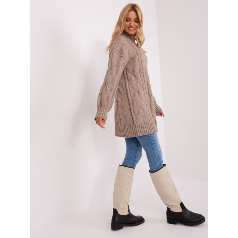 Dámské šaty oversize pletené EDGAR tmavě béžové 