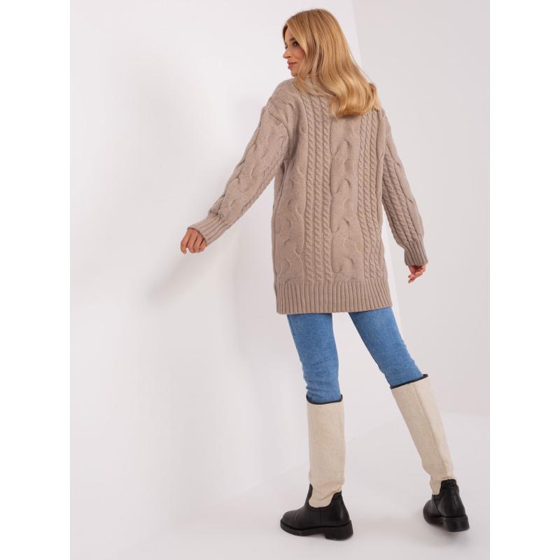 Dámské šaty oversize pletené EDGAR tmavě béžové 