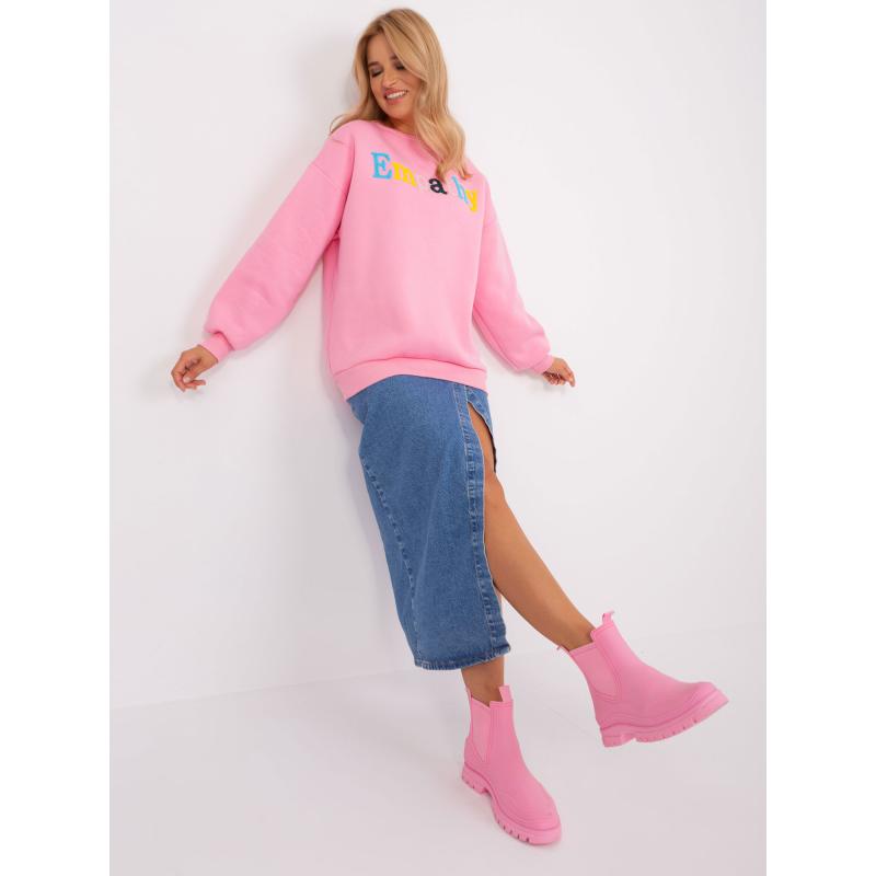 Dámská mikina bez kapuce oversize COLINA růžová 