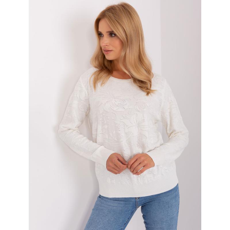 Dámský svetr se vzory JASPERA ecru  