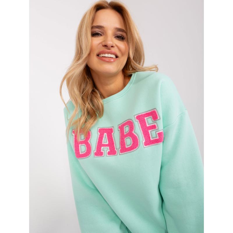 Dámská mikina bez kapuce s nápisy EMERSONA mátová