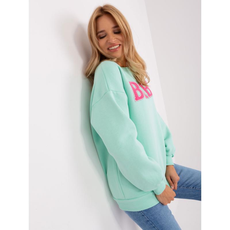 Dámská mikina bez kapuce s nápisy EMERSONA mátová