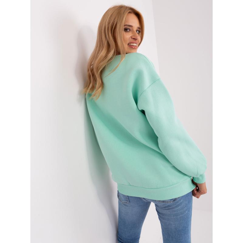 Dámská mikina bez kapuce s nápisy EMERSONA mátová