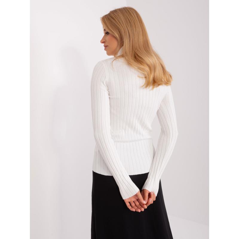 Dámský svetr s rolákem s vypasovaným výstřihem NIKOLAS ecru 