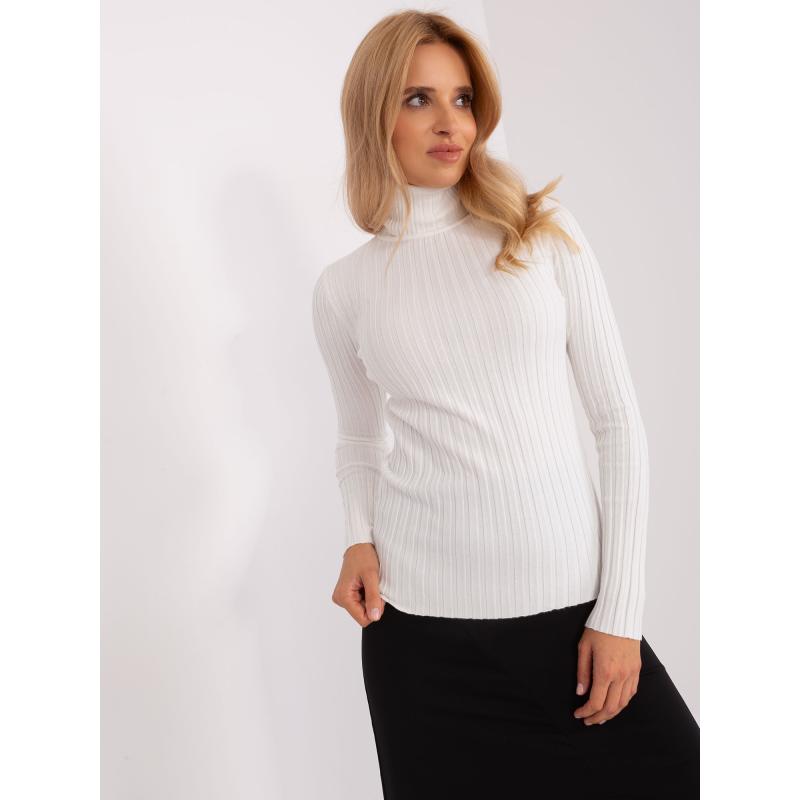 Dámský svetr s rolákem s vypasovaným výstřihem NIKOLAS ecru 