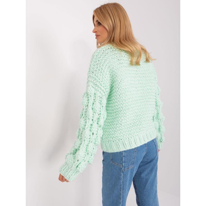 Dámský svetr s hrubým úpletem oversize TYRELL mátový 