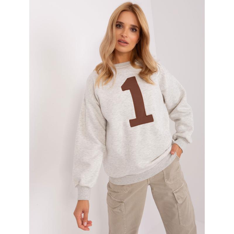 Női kapucnis pulóver BRADLEY világosszürke