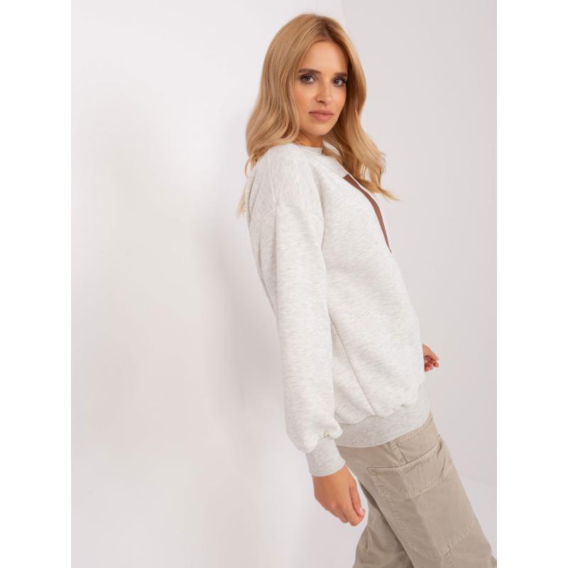 Női kapucnis pulóver BRADLEY világosszürke