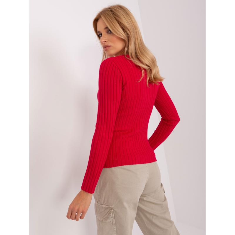 Női klasszikus csíkos pulóver HAMZA piros