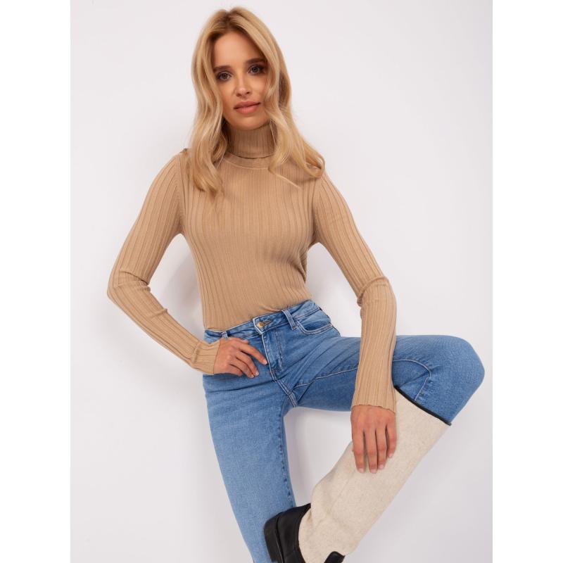 Női garbó pulóver CARMELO barna