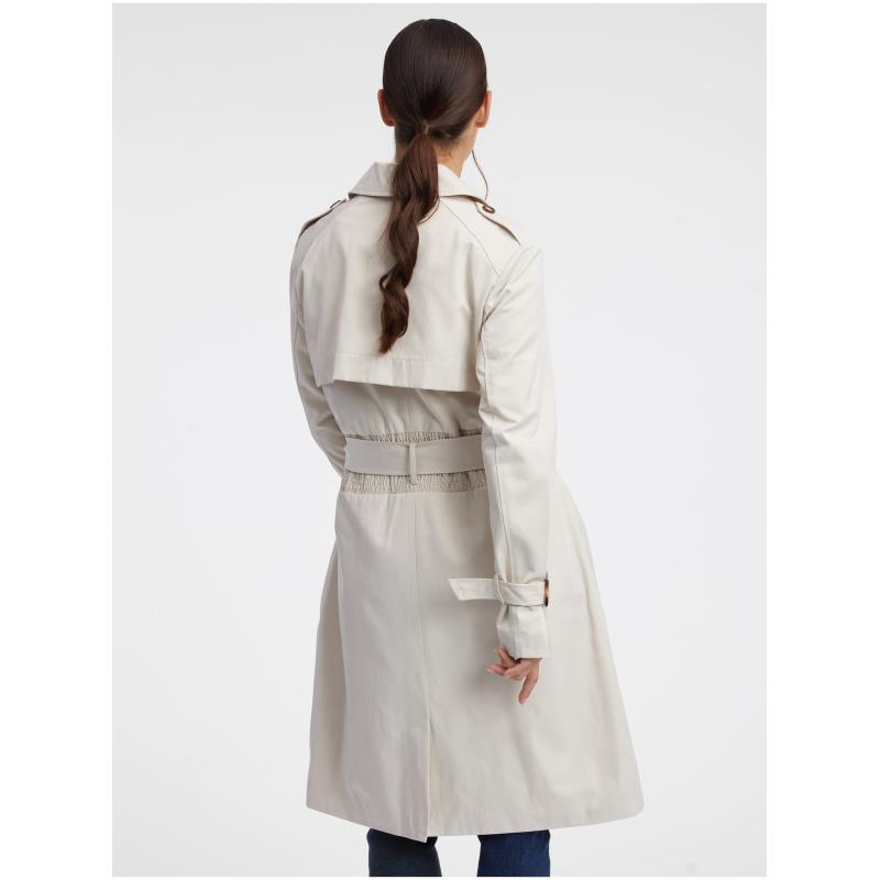 Krémový dámský trenčkot