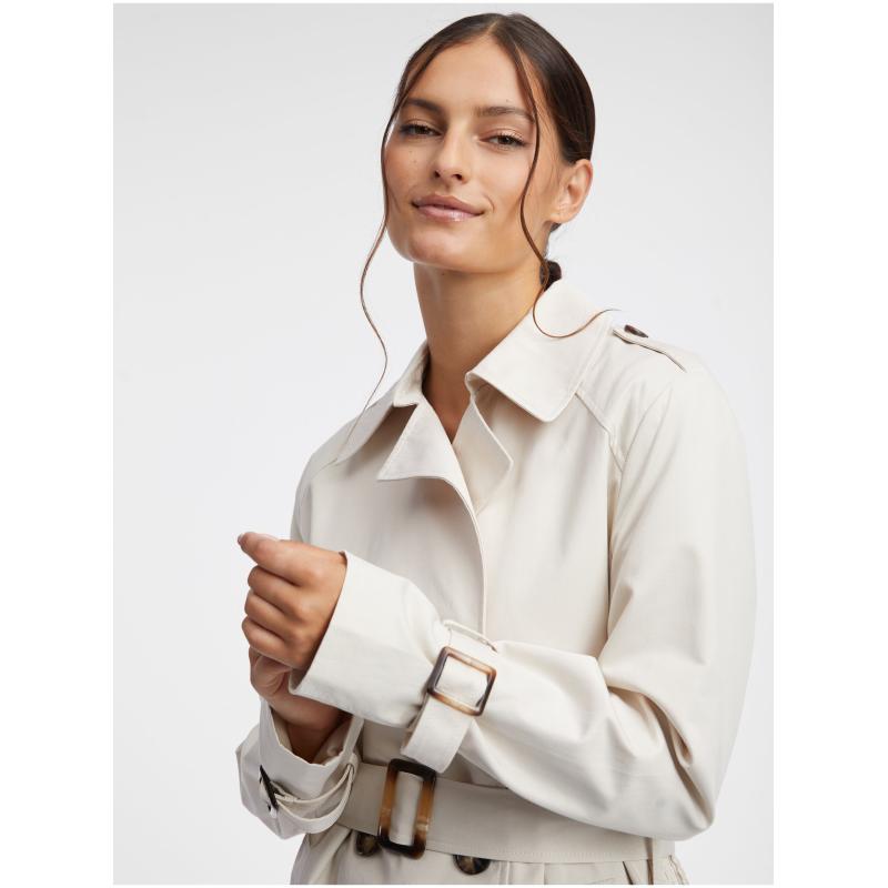 Krémový dámský trenčkot