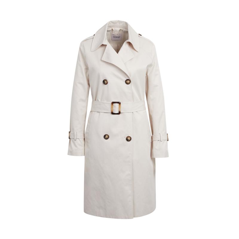 Krémový dámský trenčkot