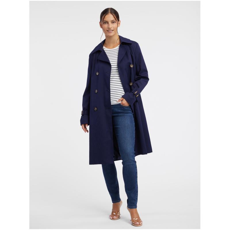 Tmavomodrý dámsky trenčkot