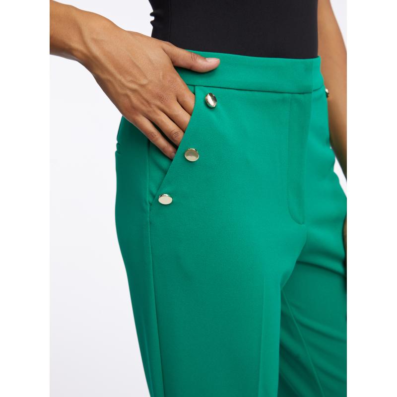 Zelené dámské kalhoty