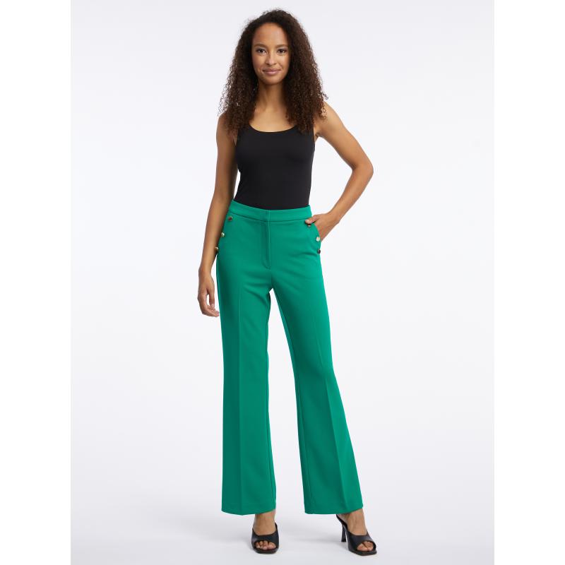 Zelené dámské kalhoty