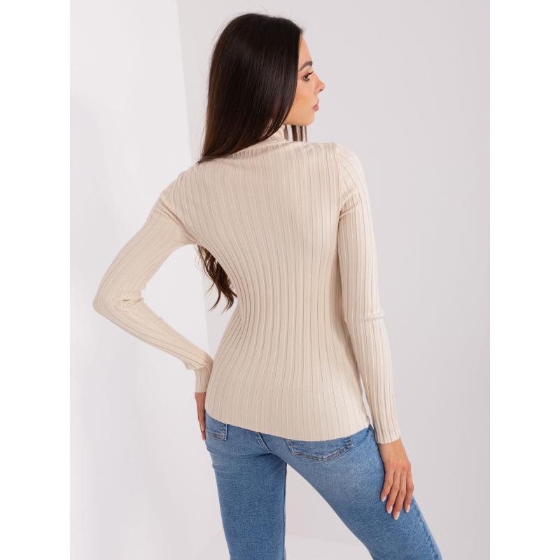Dámský svetr s rolákem ROIND světle béžový 