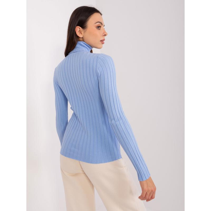 Dámský svetr s rolákem a viskózou DARRA světle modrý 