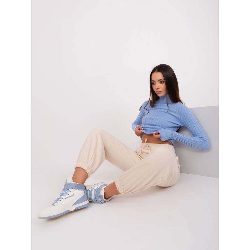 Dámský svetr s rolákem a viskózou DARRA světle modrý 