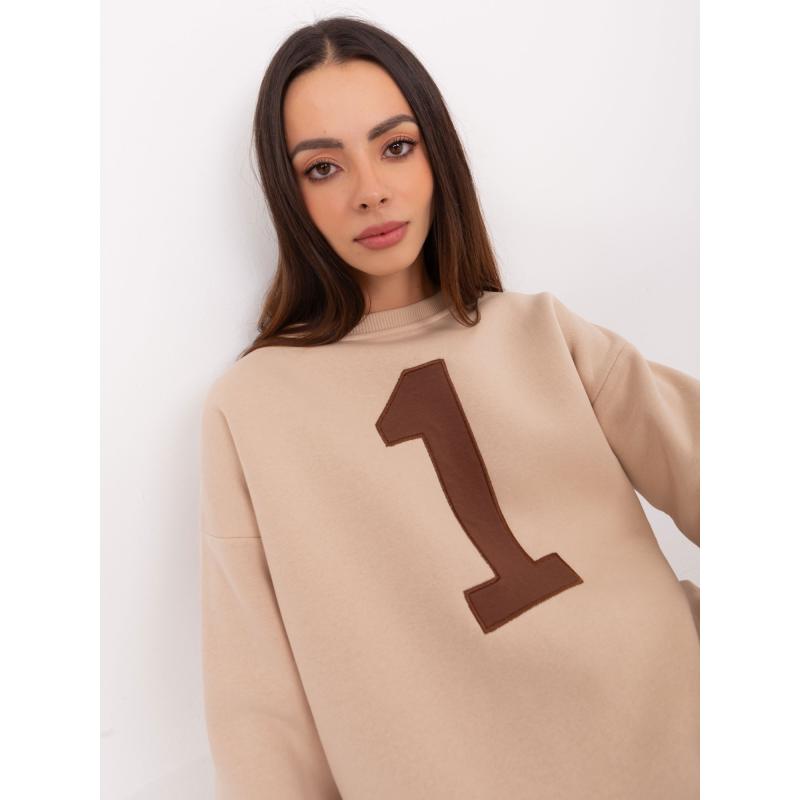 Dámská mikina bez kapuce oversize NOEK béžová 