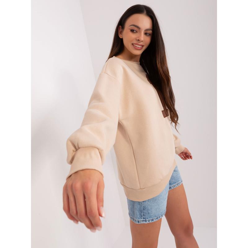 Dámská mikina bez kapuce oversize NOEK béžová 