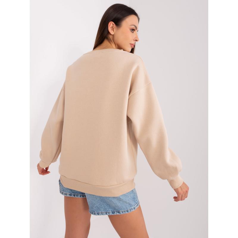 Dámská mikina bez kapuce oversize NOEK béžová 