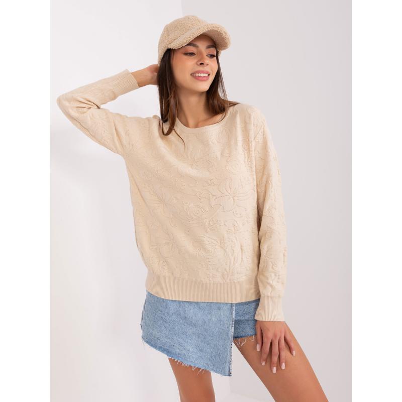 Dámský svetr s bavlnou KINS světle béžový