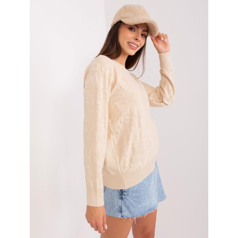 Dámský svetr s bavlnou KINS světle béžový