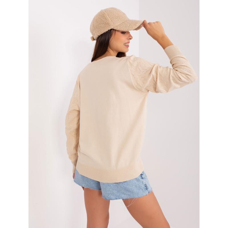 Dámský svetr s bavlnou KINS světle béžový