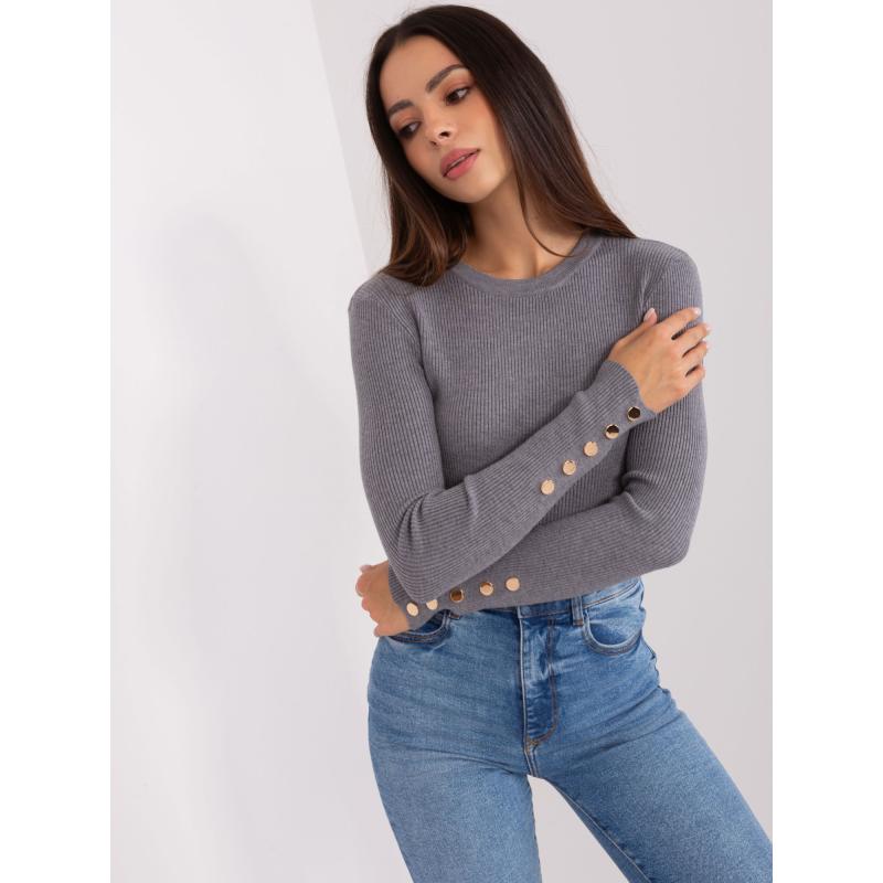 Dámský svetr bez rukávů ERA tmavě šedý