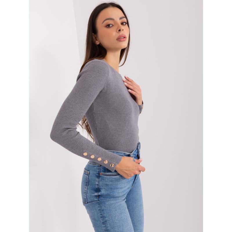 Dámský svetr bez rukávů ERA tmavě šedý