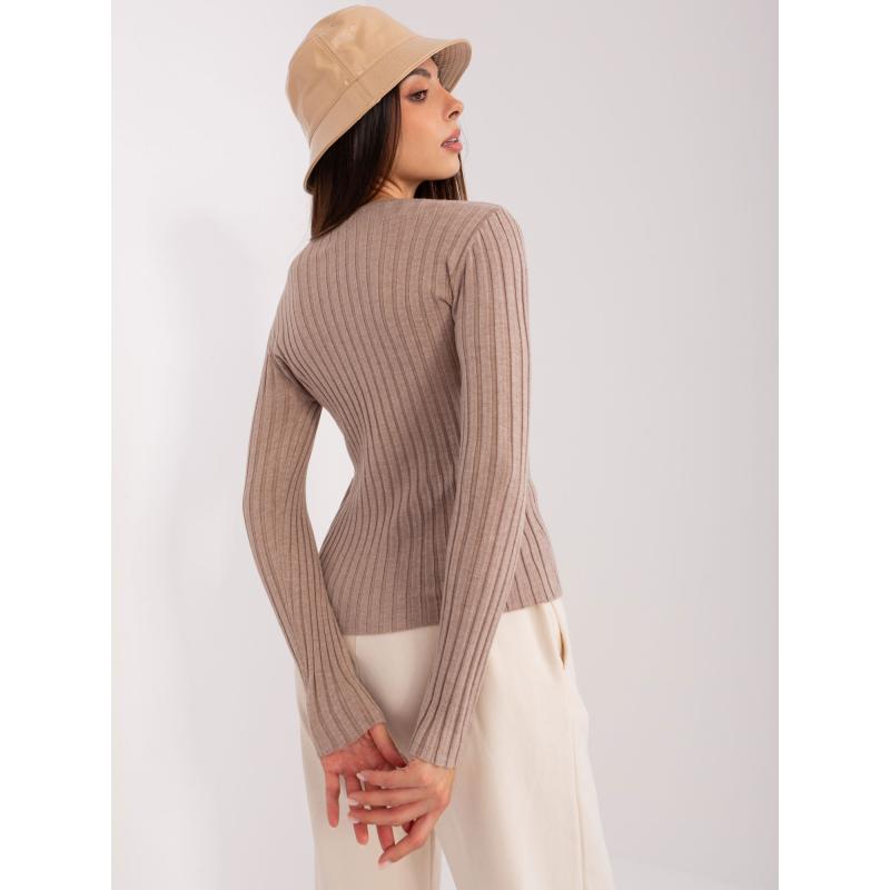 Női pulóver RHAPA sötétbézs sötétbézs