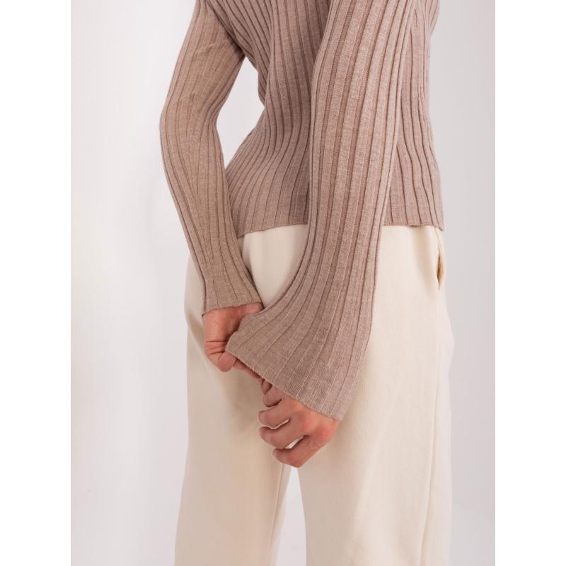 Női pulóver RHAPA sötétbézs sötétbézs