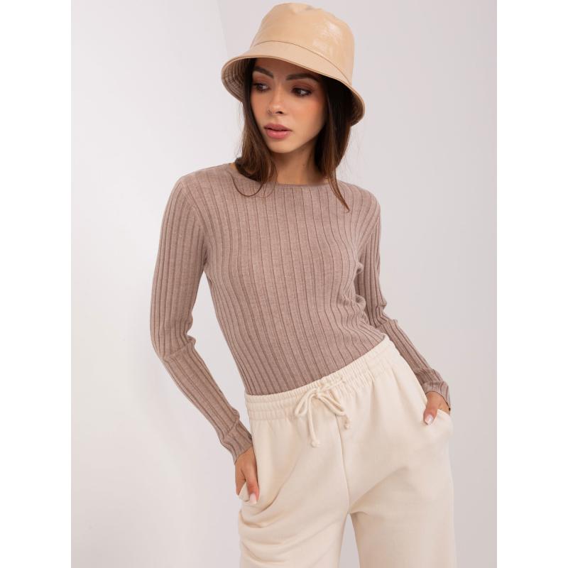 Női pulóver RHAPA sötétbézs sötétbézs