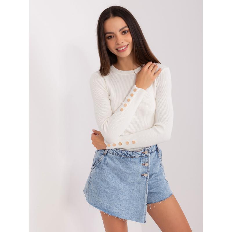 Dámský svetr s kulatým výstřihem CHUNA ecru  