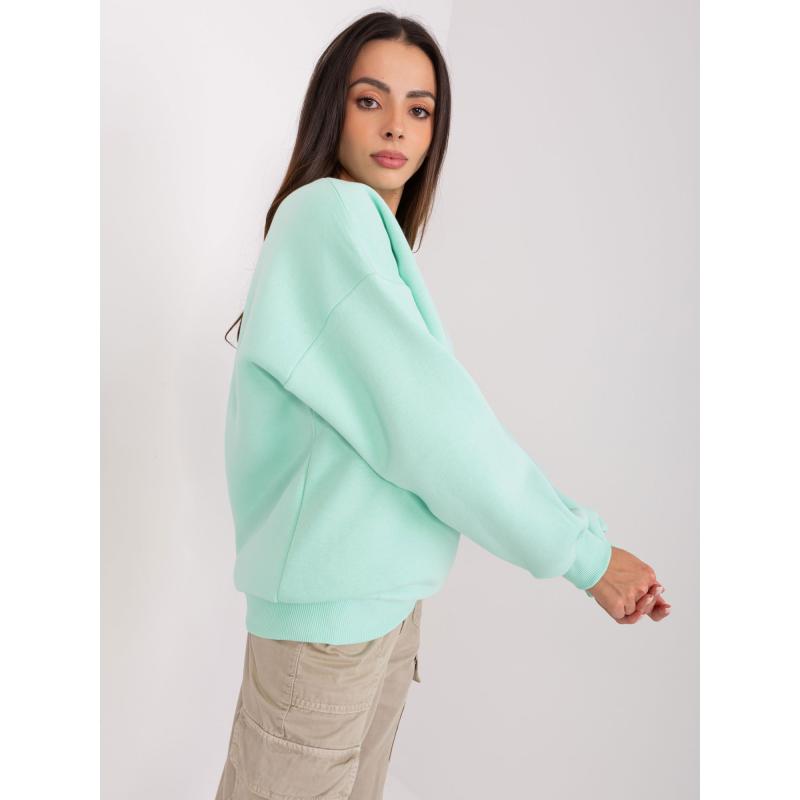 Dámský svetr s kapucí a podšívkou JEDA mentolový 