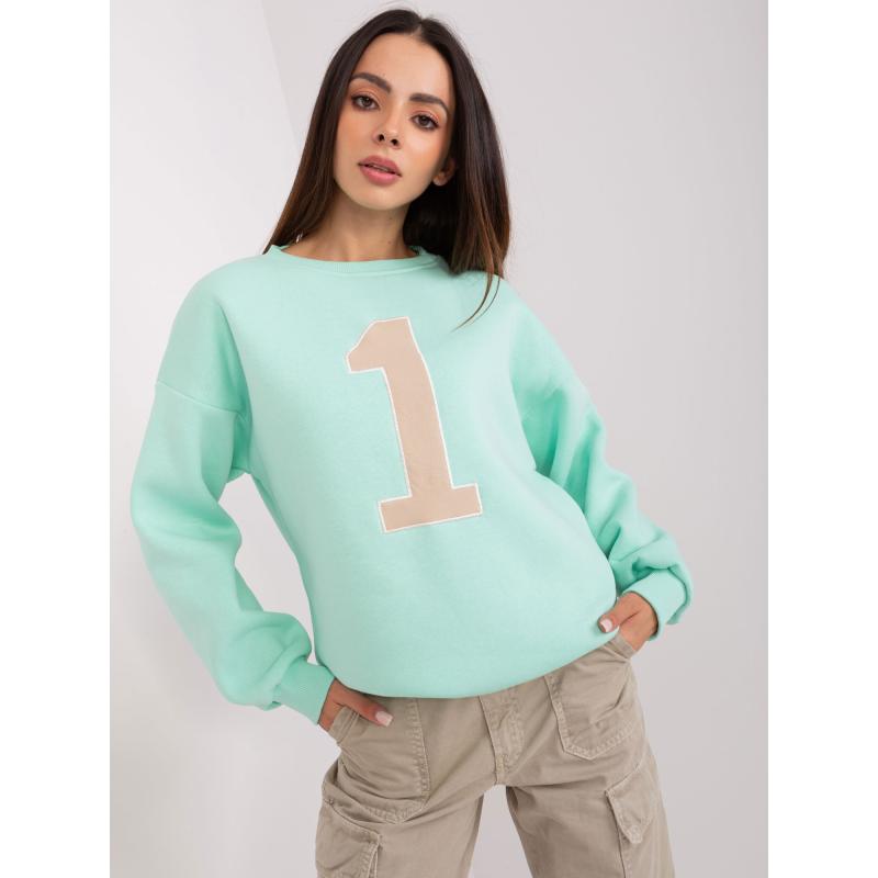 Dámský svetr s kapucí a podšívkou JEDA mentolový 